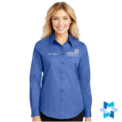 "EMBROIDERED BCHA LOGO" ULTRAMARINE LADIES LONG SLEEVE EASY CARE SHIRT