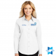 "EMBROIDERED BCHA LOGO" WHITE LADIES LONG SLEEVE EASY CARE SHIRT