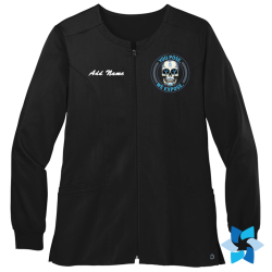 "BCHA RADIOLOGY" PRINTED BLACK LAIDES FULL-ZIP SCRUB JACKET