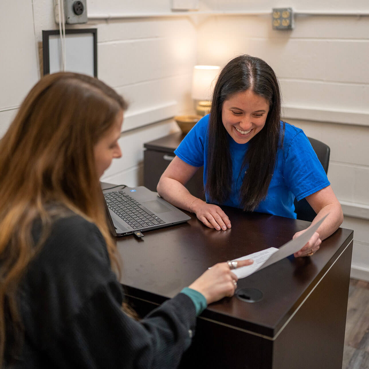 Casey Jo Cottrill with a patient